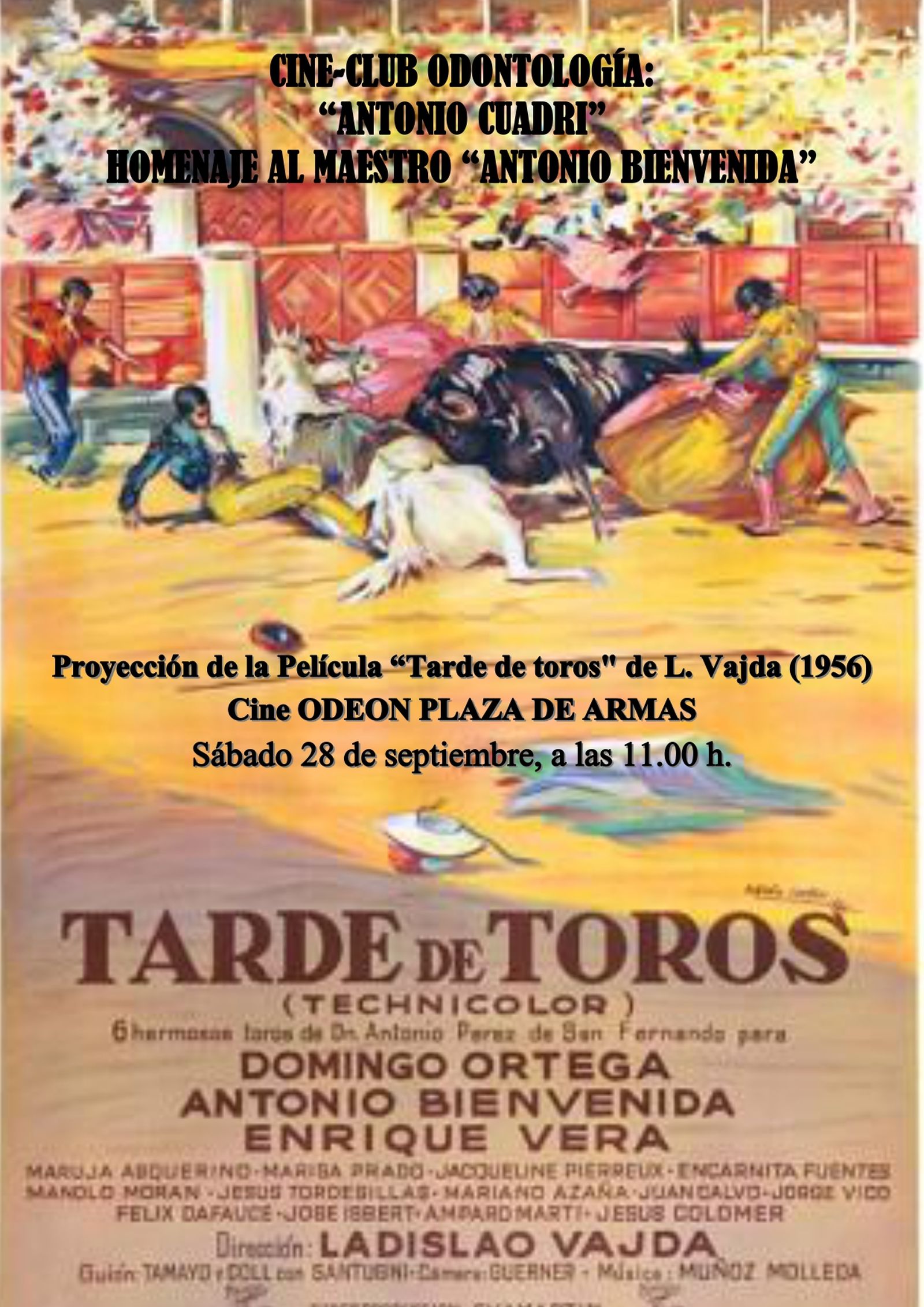 Cartel Tarde de toros