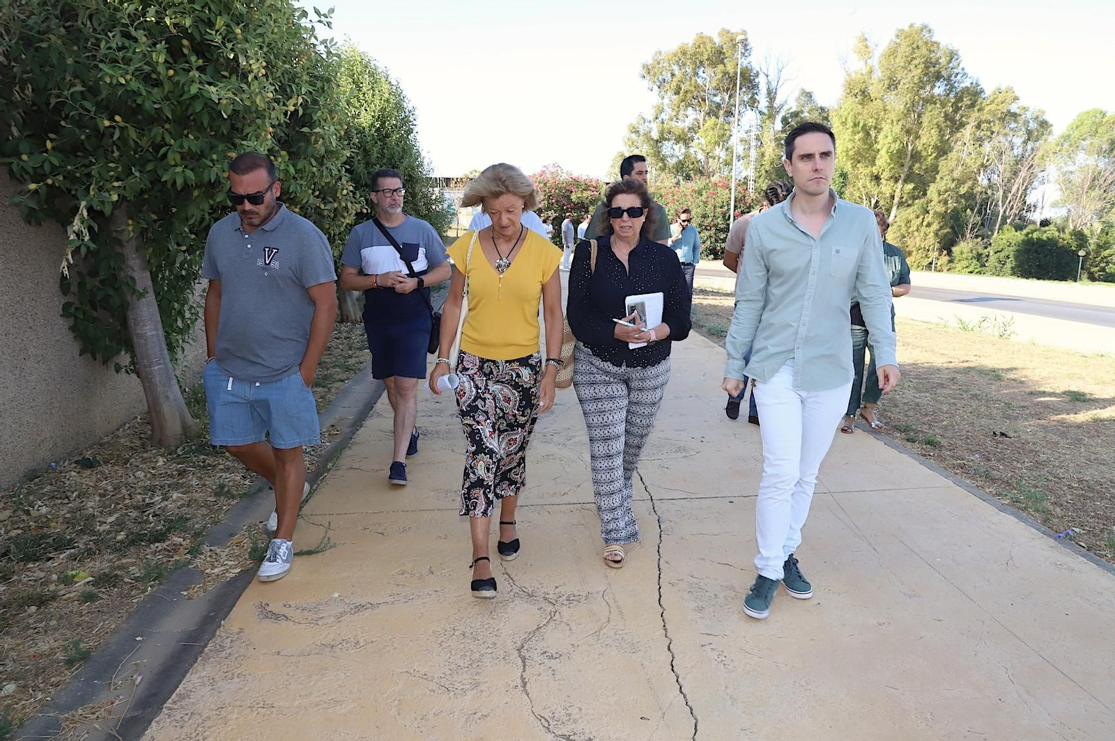 Jaime Espinar y Carmen Pina, en su visita a Los Villares.