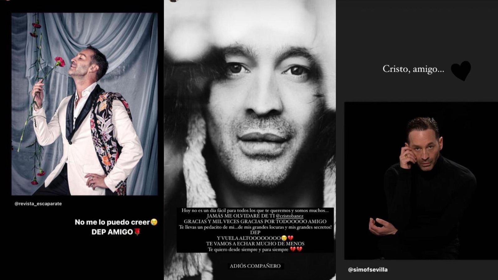 Famosos e 'influencers' despiden a Cristo Báñez