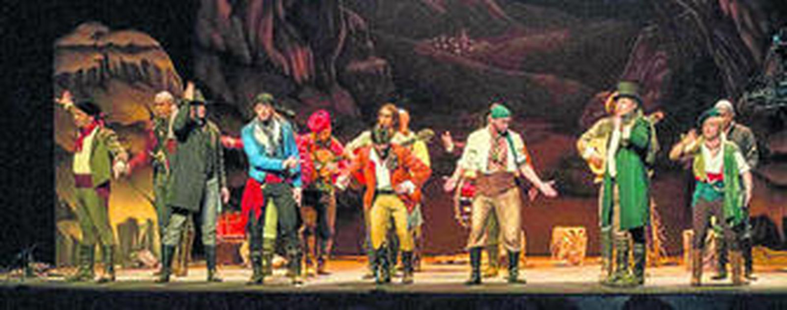 Un momento de la actuación de la comparsa 'Los bandoleros', en la noche del miércoles en el Villamarta de Jerez.