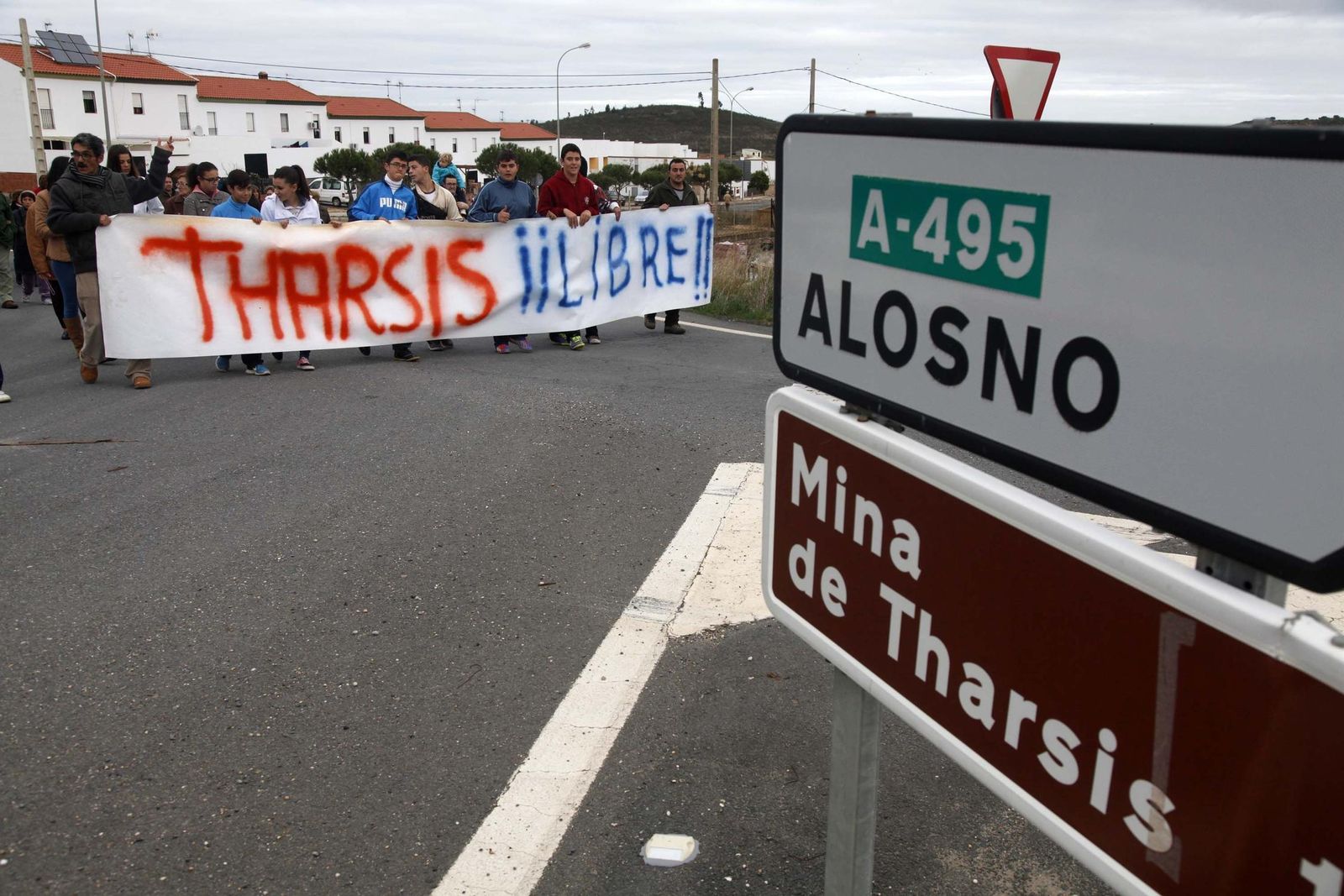 Imagen de una de las protestas protagonizada por los vecinos de Tharsis.