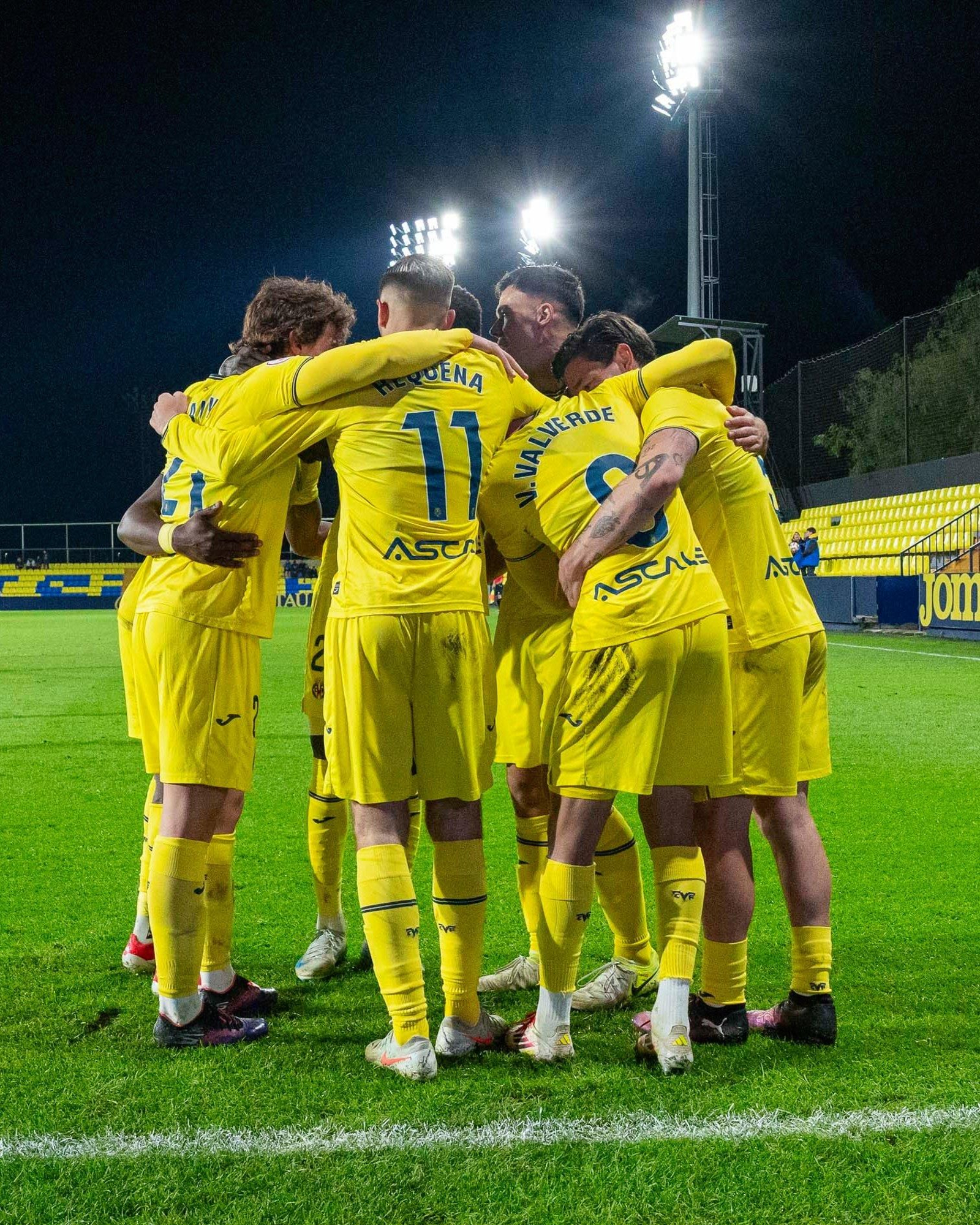 Una celebración del filial del Villarreal.