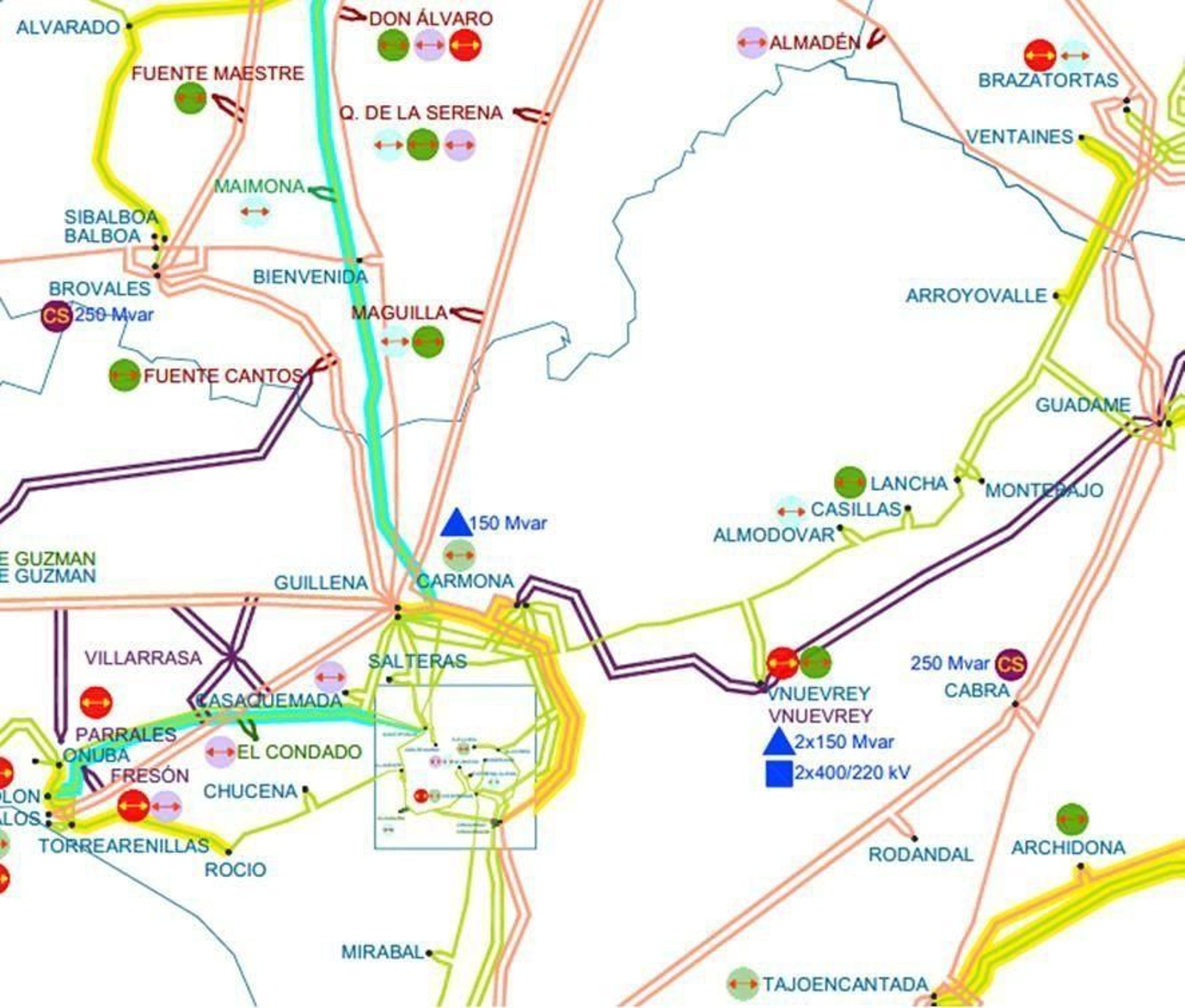 Imagen del documento sometido a información pública en el que se aprecian las principales actuaciones en Córdoba.