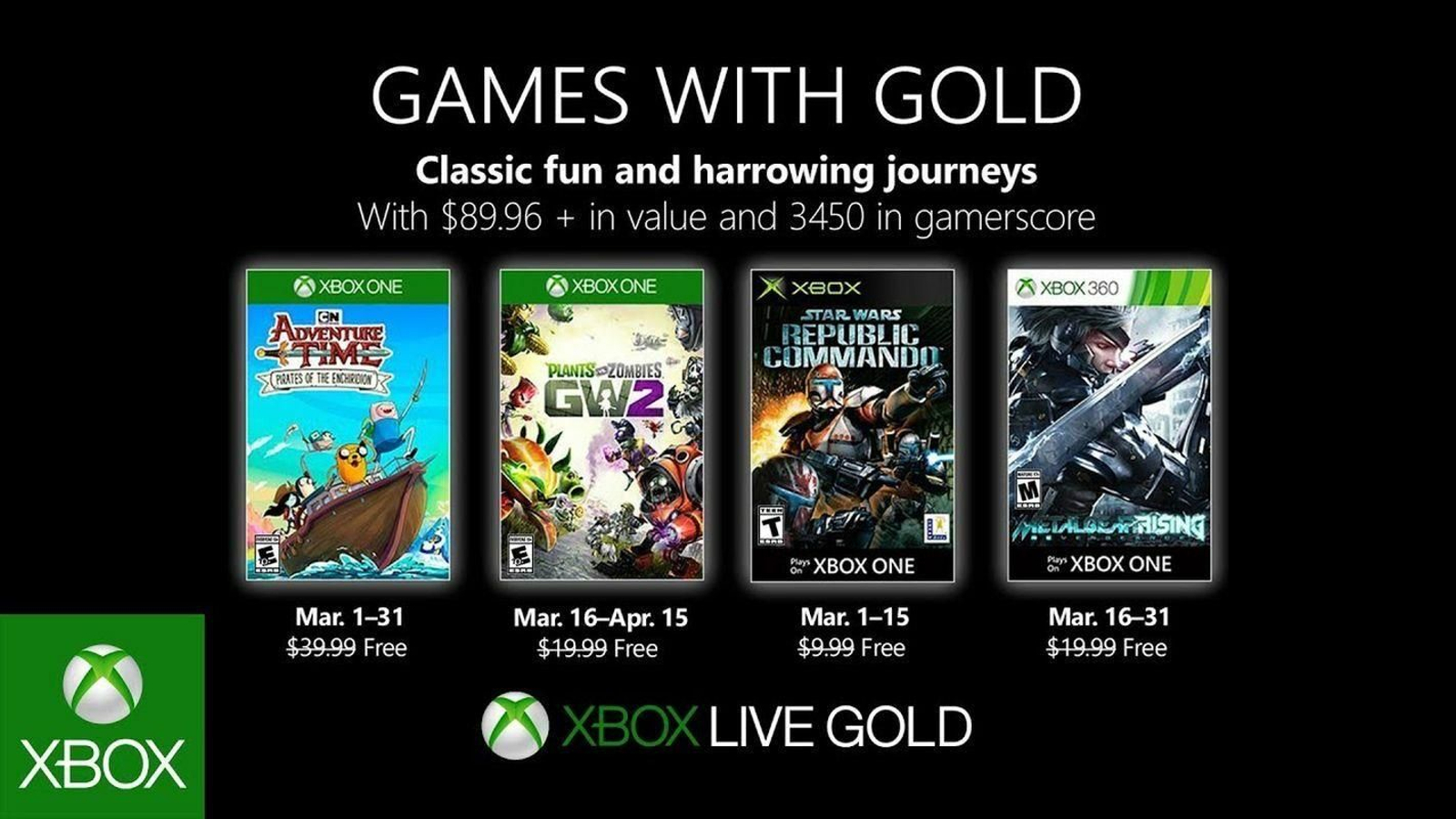 Xbox revela sus ‘Games with Gold’ de marzo de 2019