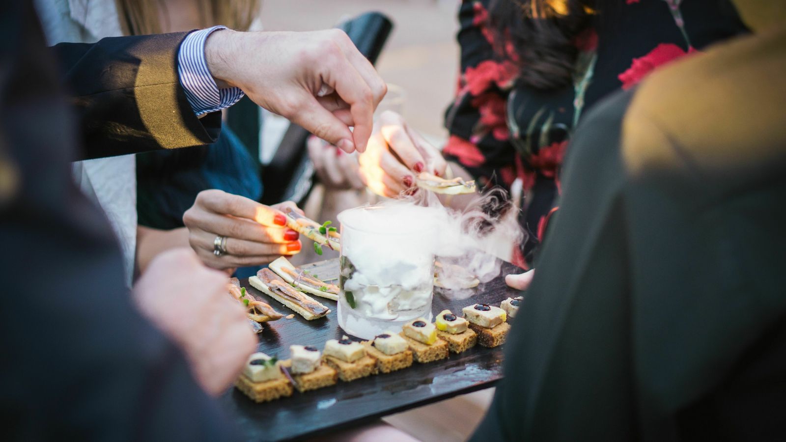 Detalle de los canapés.