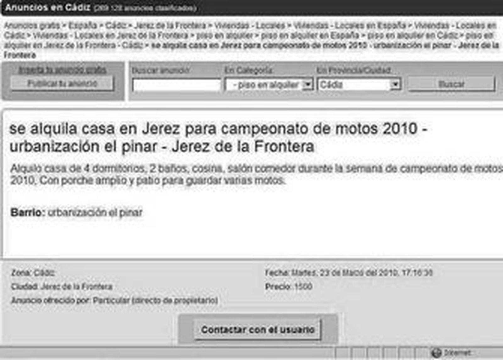 Este es uno de los muchos que pueden encontrarse en Internet, aunque el precio es más alto que la media.