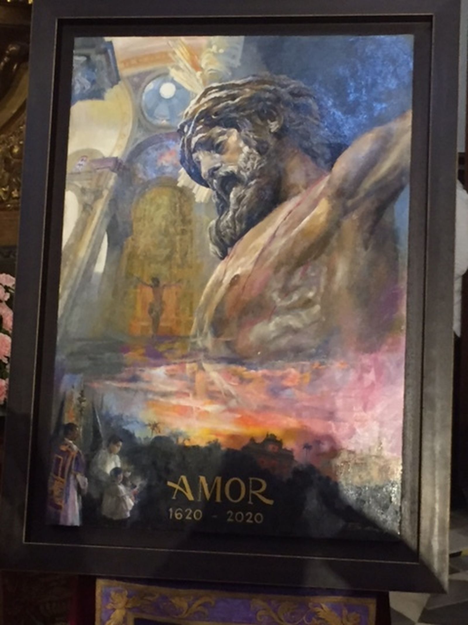 Imagen del cartel en óleo de Francisco Borrás.