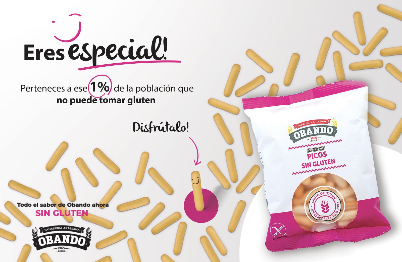 Los nuevos picos sin gluten de Obando.