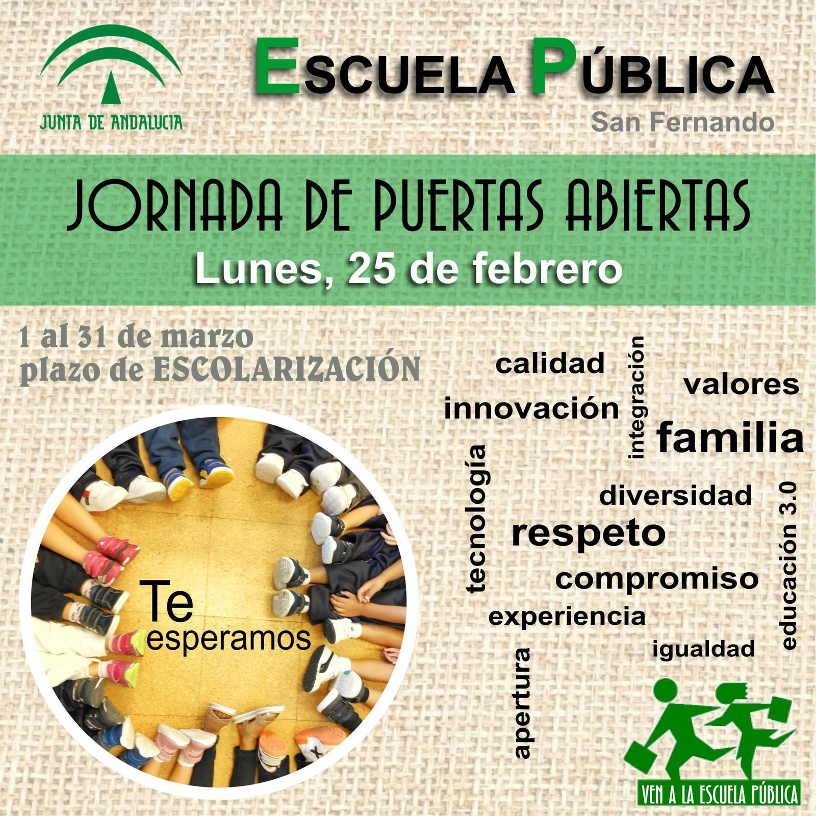 Jornada de puertas abiertas de la escuela pública.