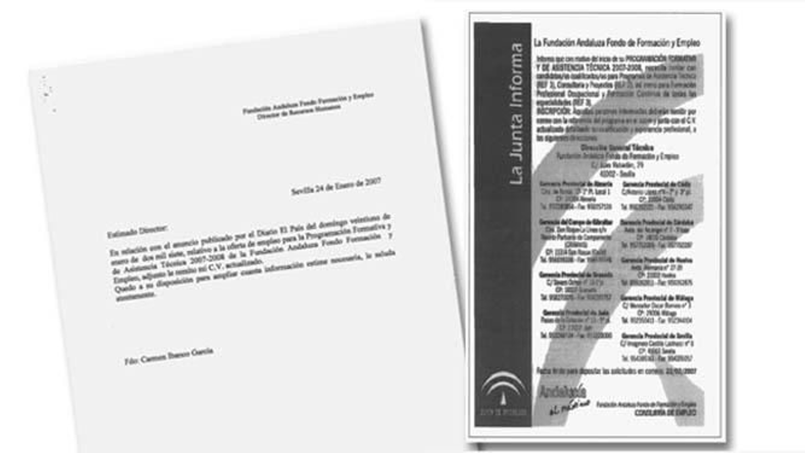 El expediente acredita el proceso para contratar a la mujer de Espadas