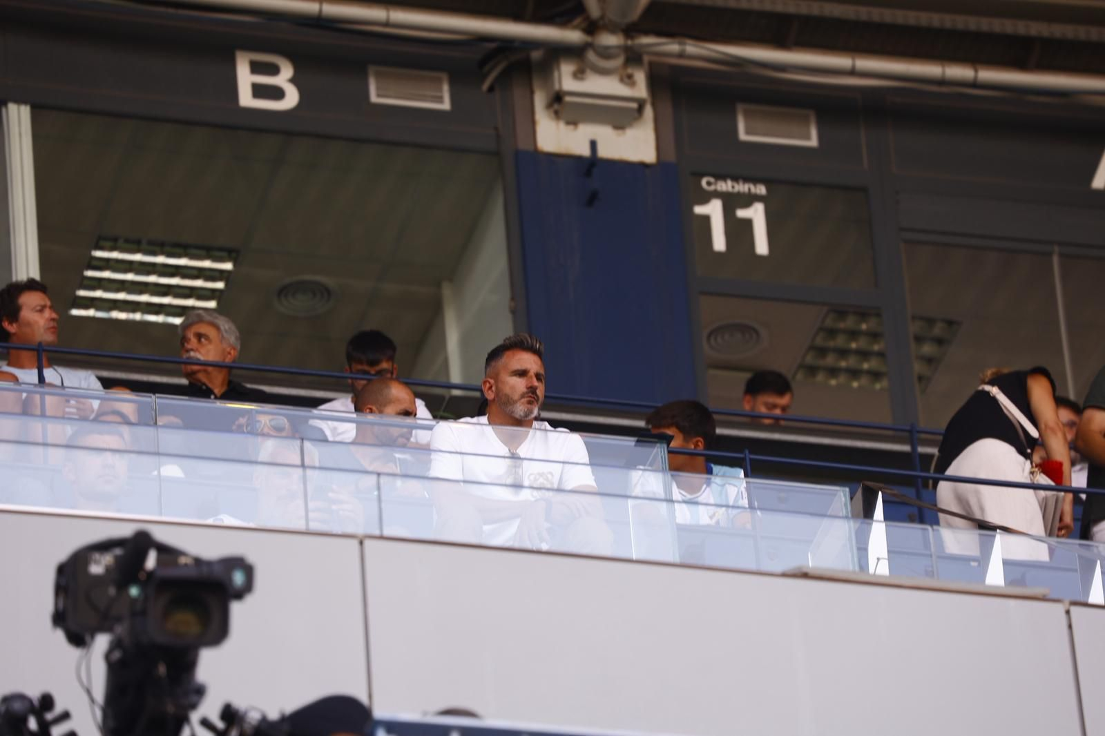 Iván Ania, en el palco de La Rosaleda.