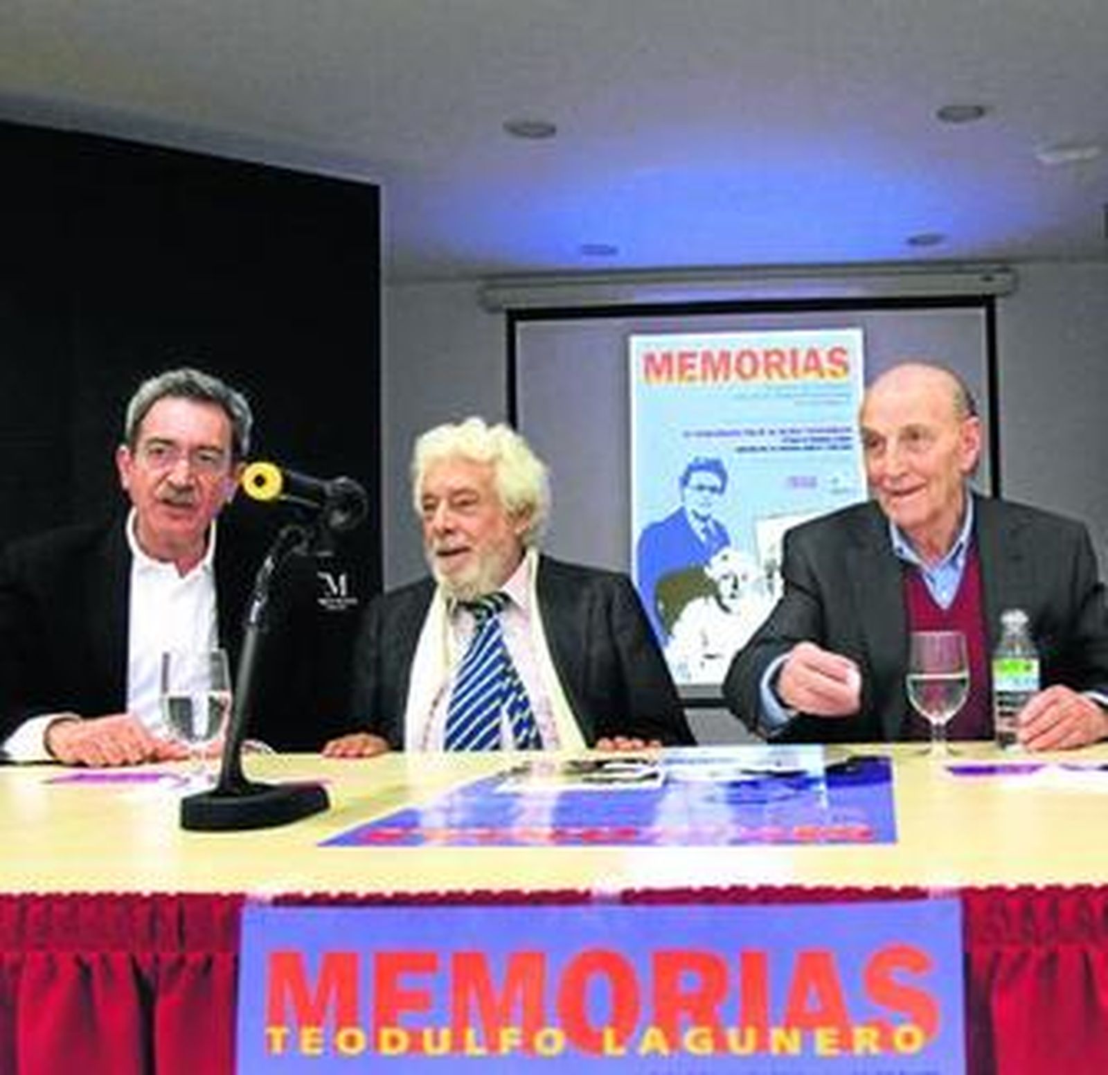 El juez J. Enrique Medina (dcha), Teodulfo Lagunero y Marcos Ana.
