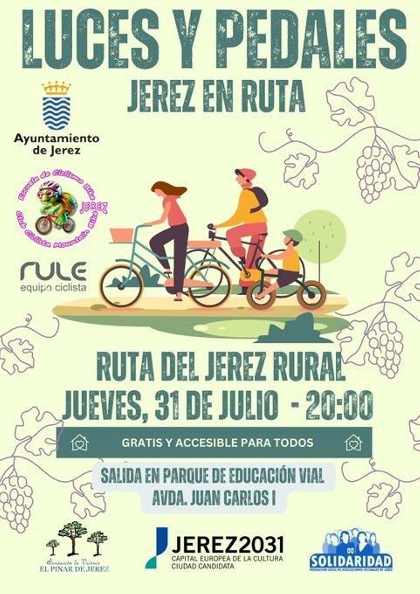 Cartel de la ruta ciclista por el Jerez rural