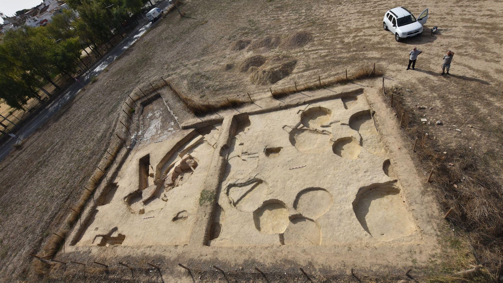 Vista aérea de la excavación  de Valencina
