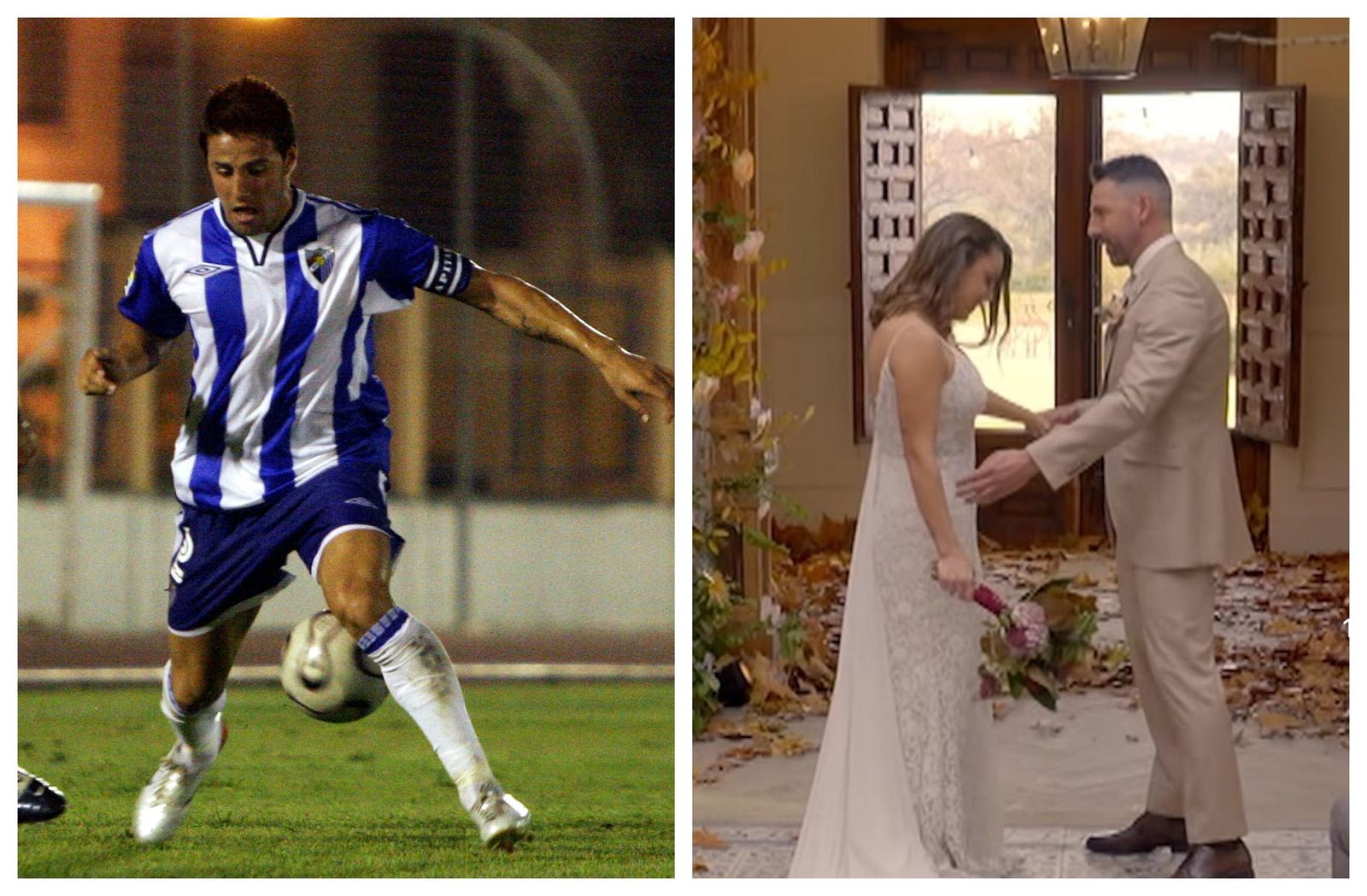 Luija, en su etapa de futbolista y ahora.