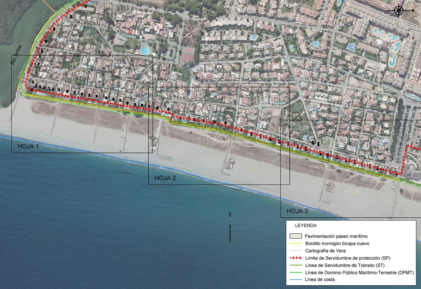 Plano del anteproyecto para la ampliación del paseo marítimo de Vera.