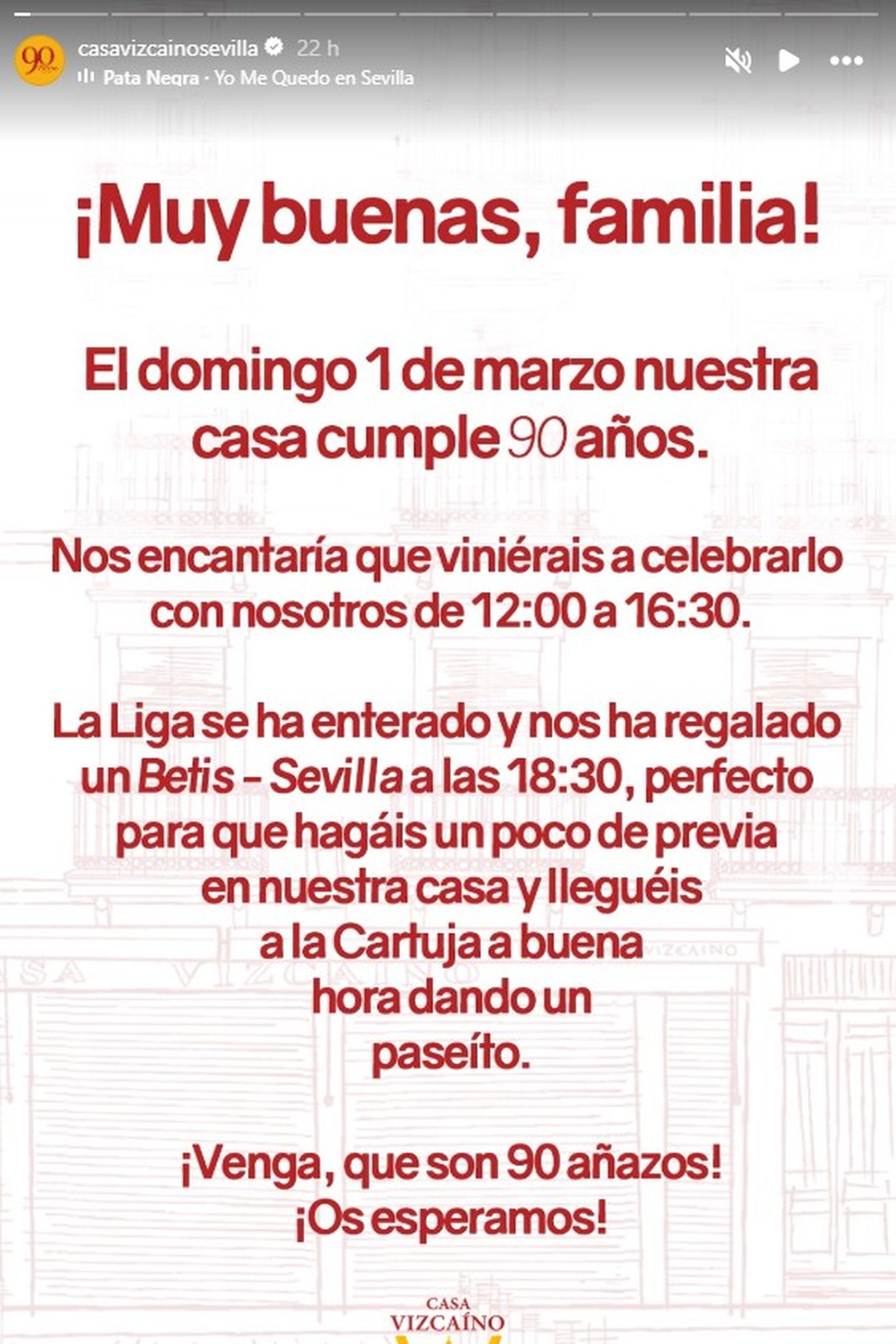 El anuncio de Casa Vizcaíno