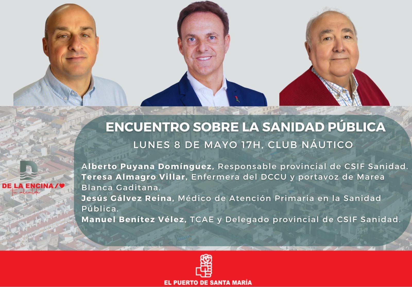 El PSOE de El Puerto analizará con profesionales sanitarios la situación de la sanidad pública.