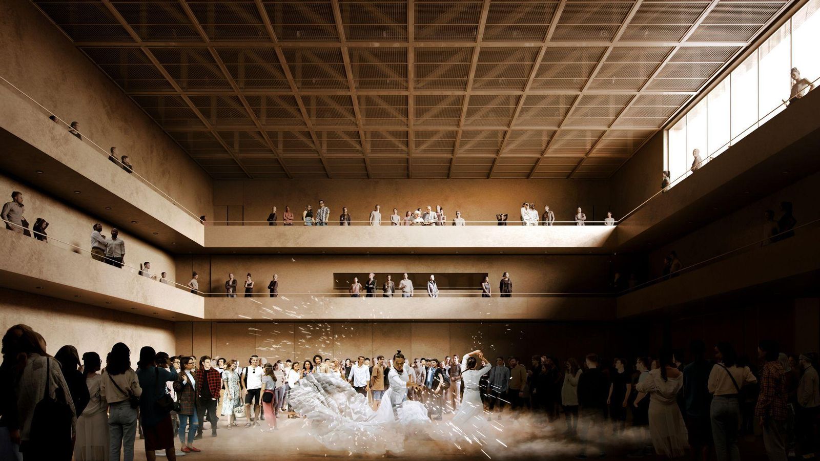 Interior del centro escénico y de danza que proyectan para el nuevo Astoria Barozzi y Veiga.