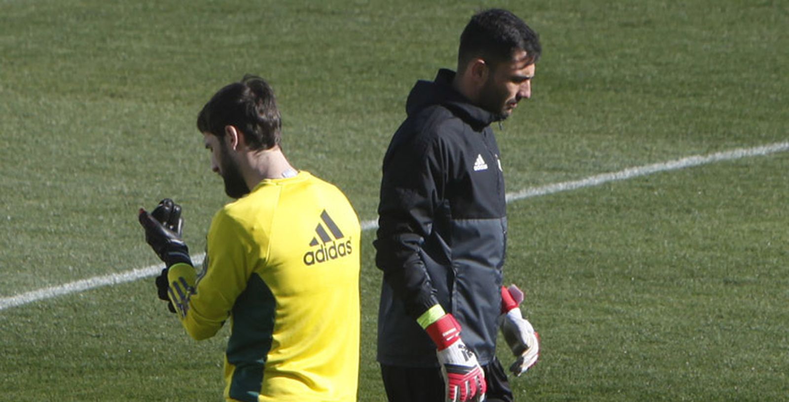 Adán, con Dani Gimánez, en la ciudad deportiva.