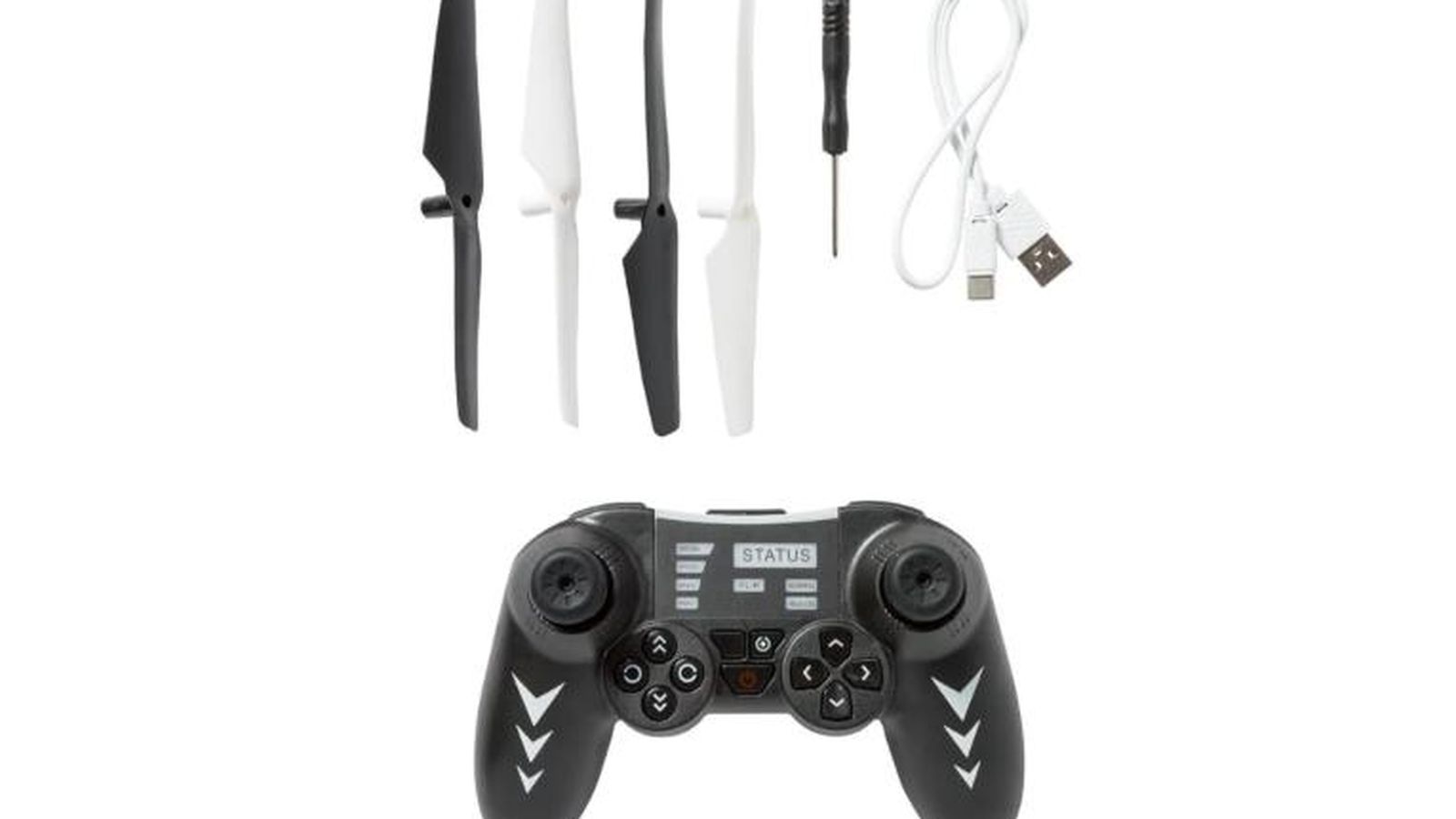 Accesorios y controles incluidos en el dron RC de Lidl