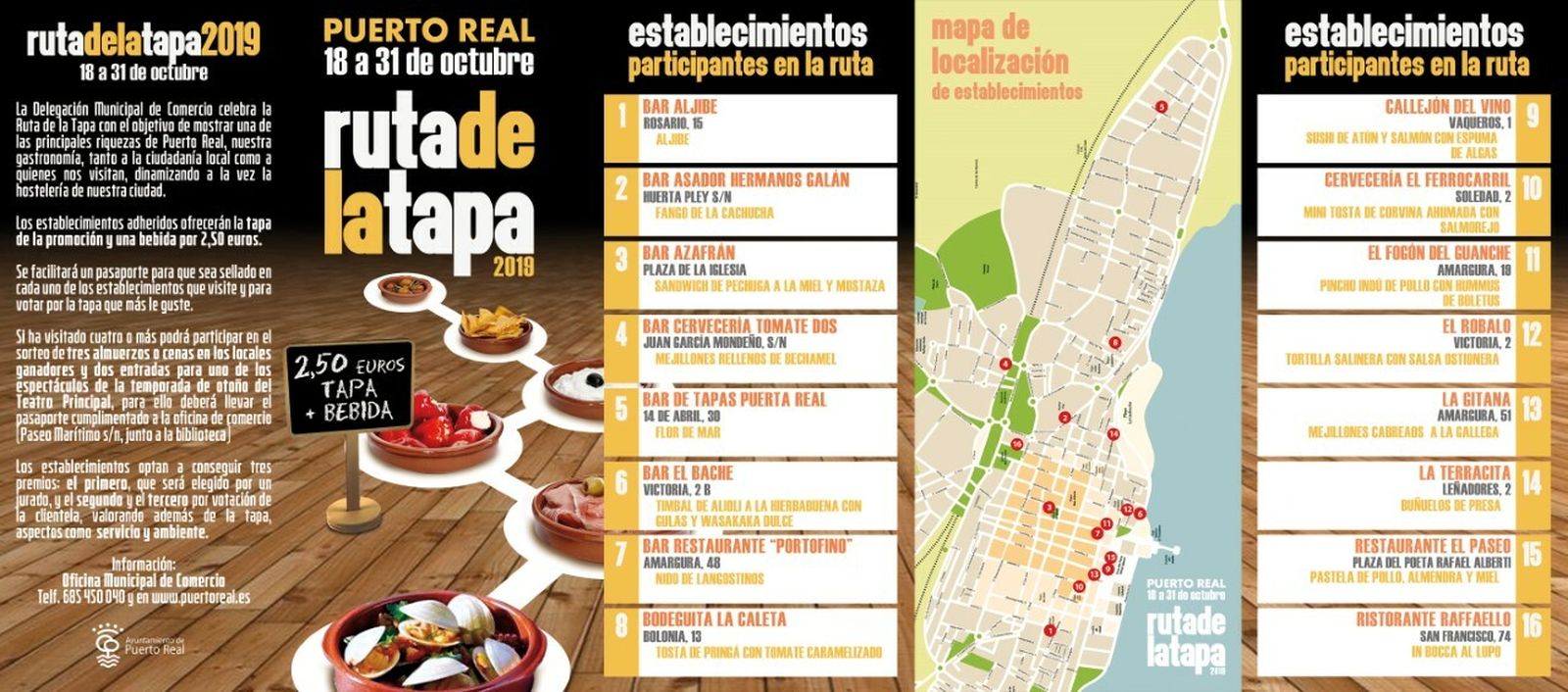 Pasaporte editado por el Ayuntamiento para seguir la Tura de la Tapa 2019