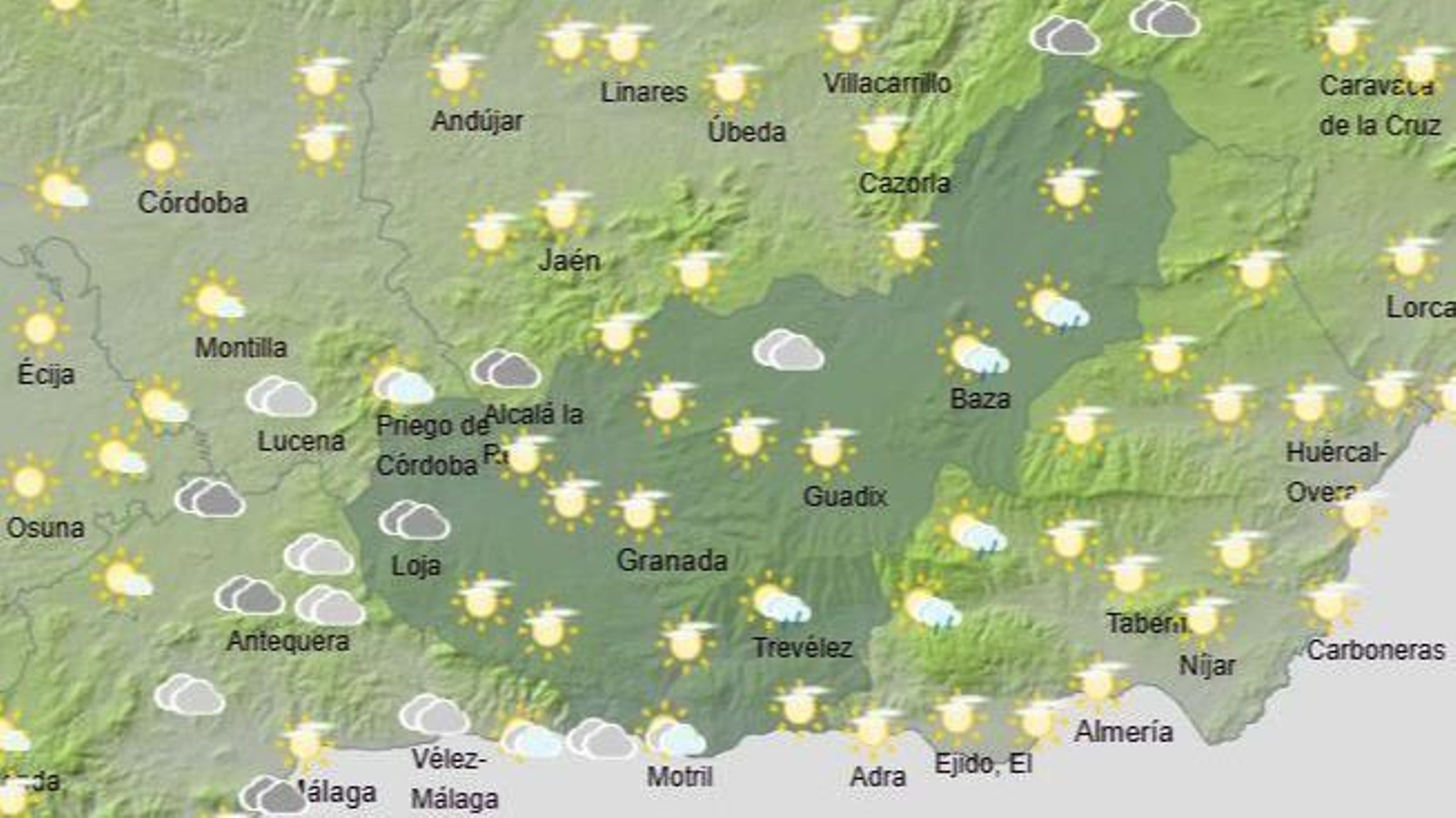 El Tiempo en Granada el penúltimo fin de semana de septiembre de 2025