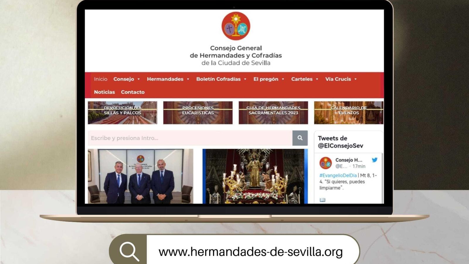 Interfaz de la nueva página web