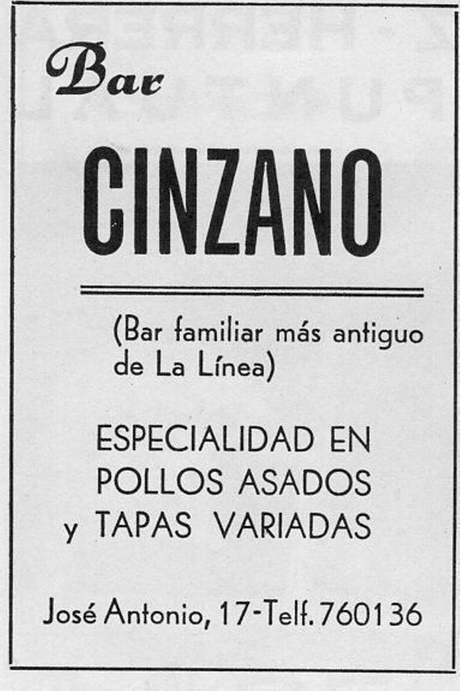 Anuncio del bar Cinzano.