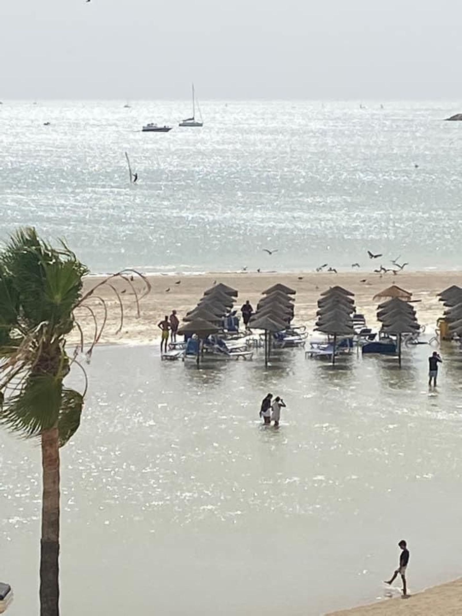 Imágenes de la brusca subida de la marea en Valdelagrana