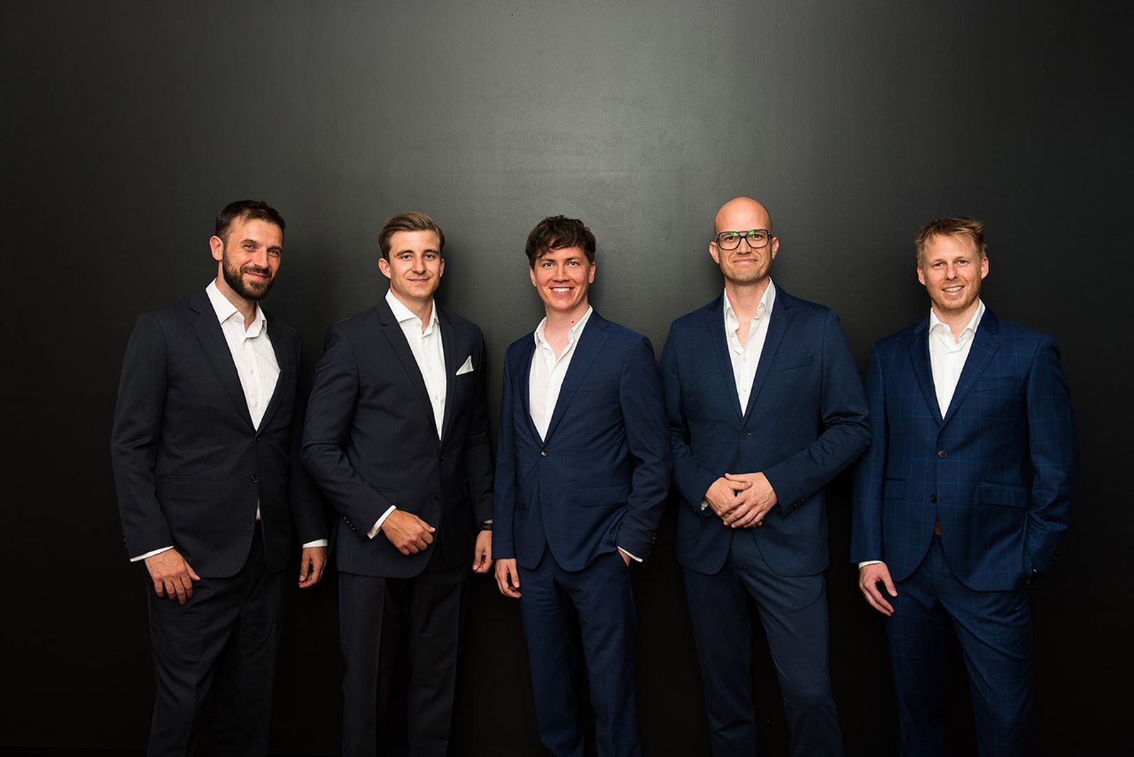 Equipo de Blockpit: Vladimir Tosovic (CMO), Magnus Berchtold (CTO), Florian Wimmer (CEO), Gerd Karlhuber (COO) y Thomas Buchsteiner (CTO)