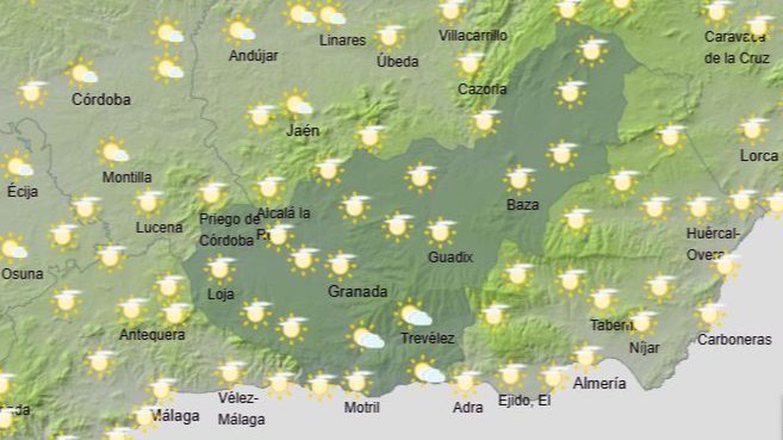 El Tiempo en Granada el 2 de junio de 2025