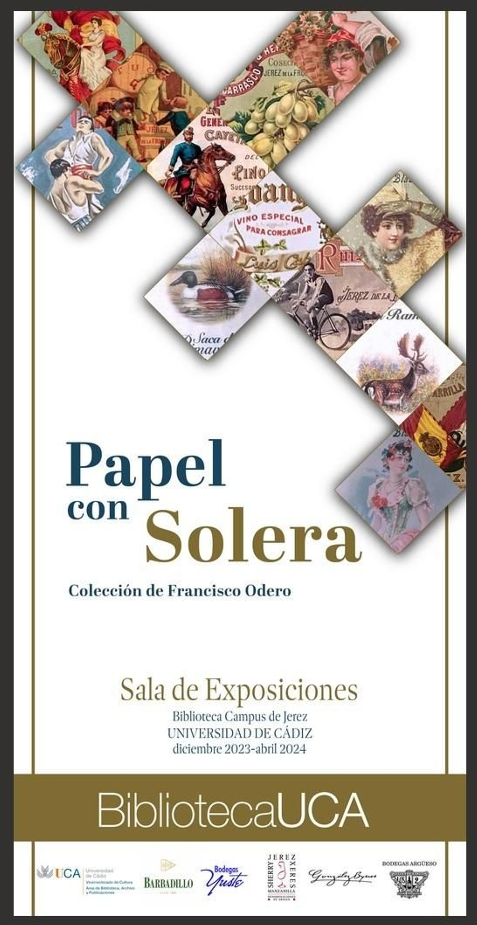 Cartel anunciador de la exposición ‘Papel con solera’.