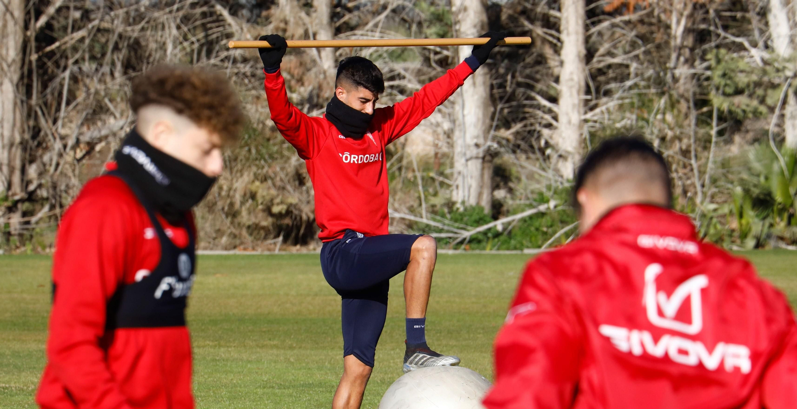 José Manuel Calderón, en un entrenamiento del Córdoba CF en la Ciudad Deportiva.