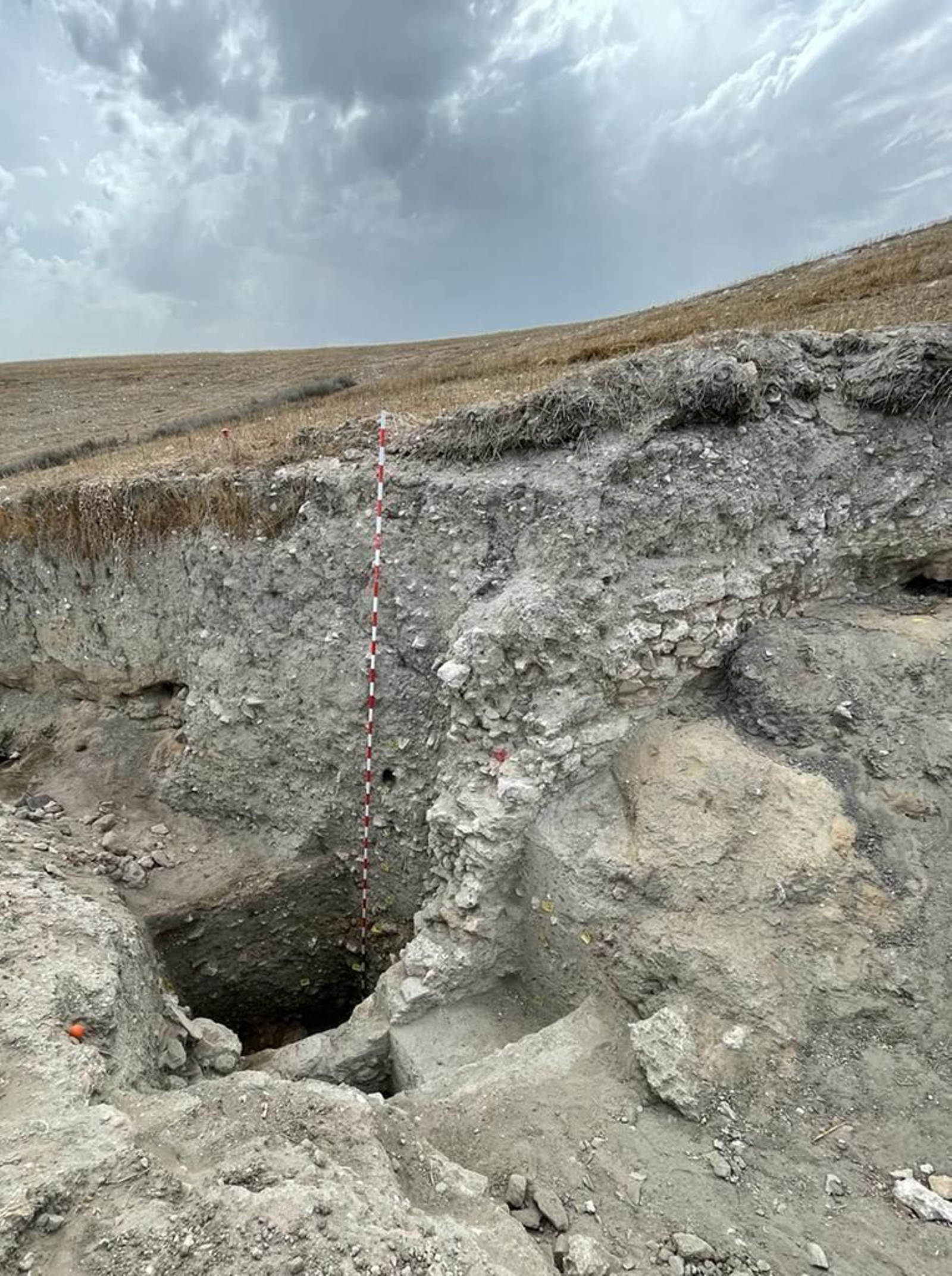 Imagen del muro E124 en el yacimiento de Asta Regia. Imagen del muro E124 en el yacimiento de Asta Regia.