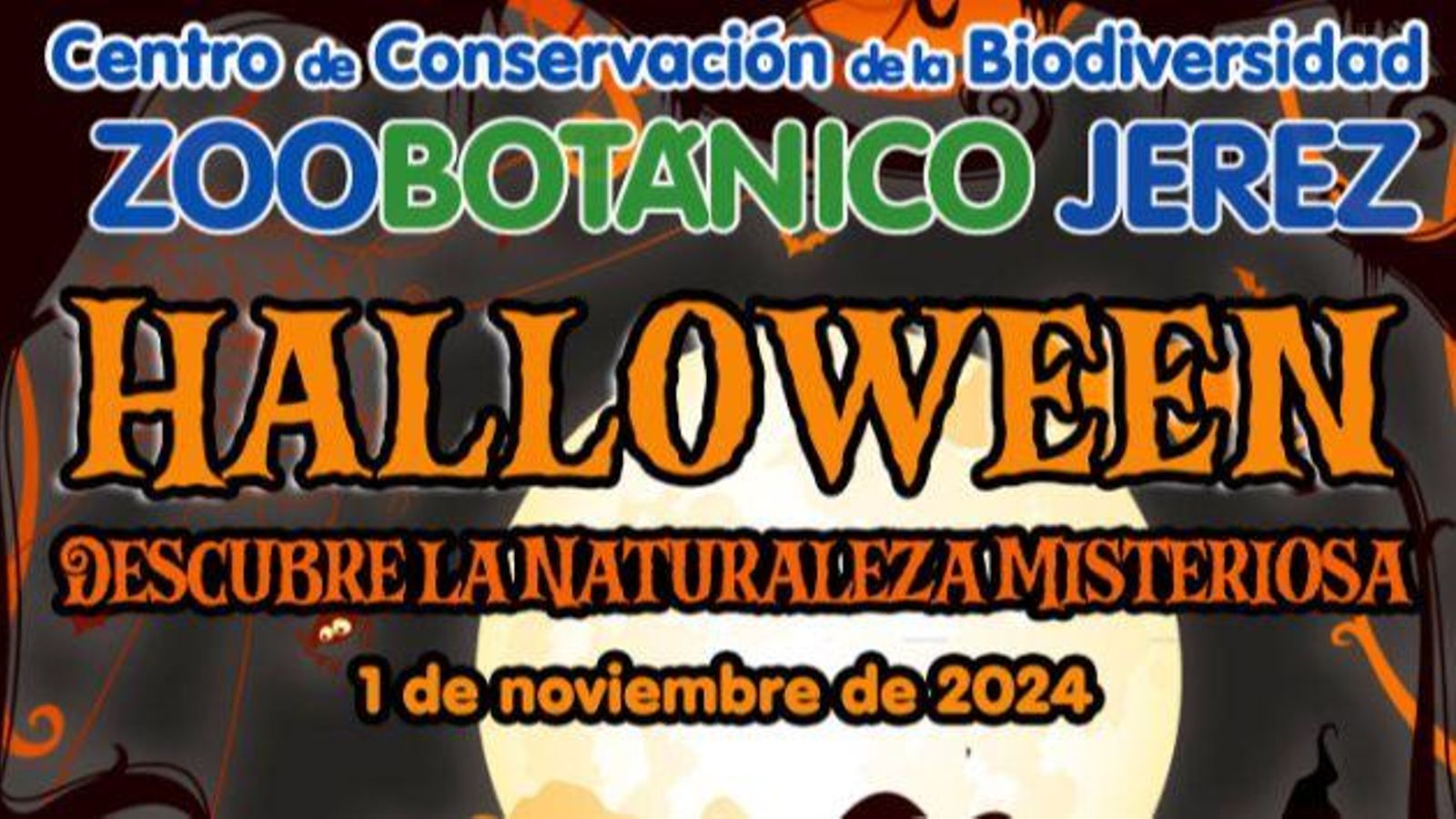 Detalle del cartel del Zoobotánico para su programación de Halloween 2024