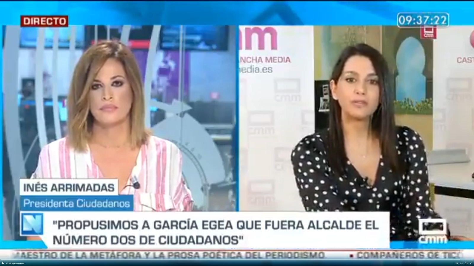 Inés Arrimadas comenta que “la pelota en Luis Salvador y nuestros compañeros del Ayuntamiento”