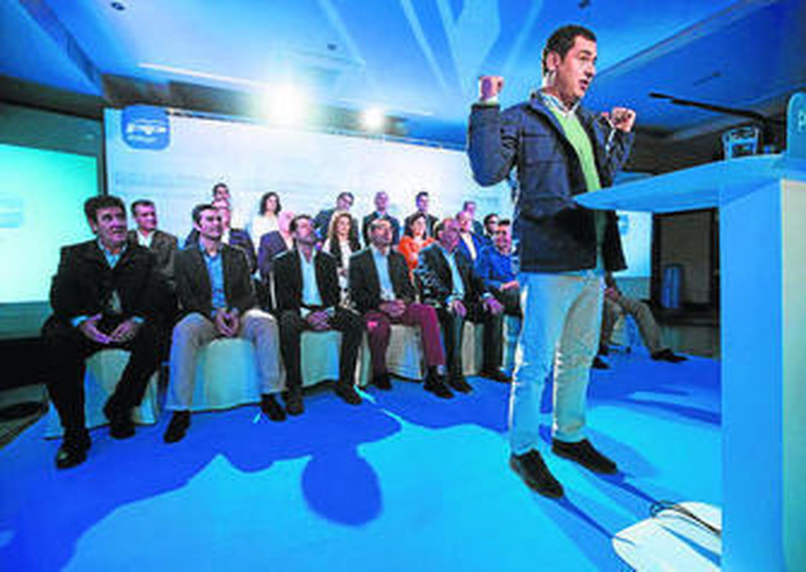 Juan Manuel Moreno Bonilla, durante el acto celebrado ayer en Torrox (Málaga).