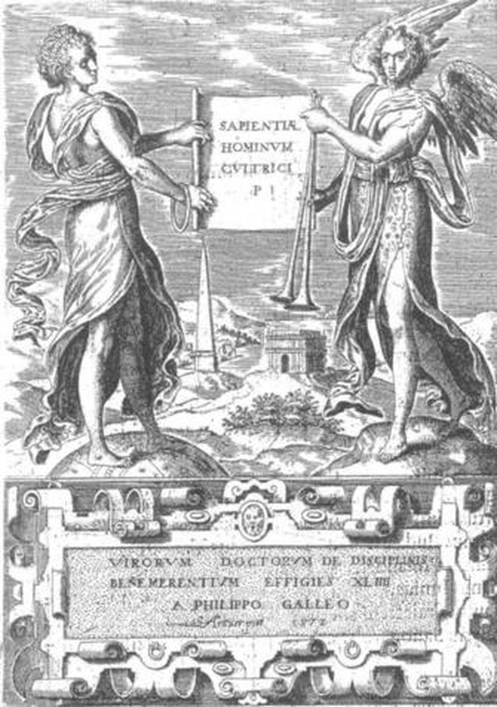 Portada del libro de Arias Montano titulado 'Virorum dotorum effigies', una de las obras a estudiar por el grupo.