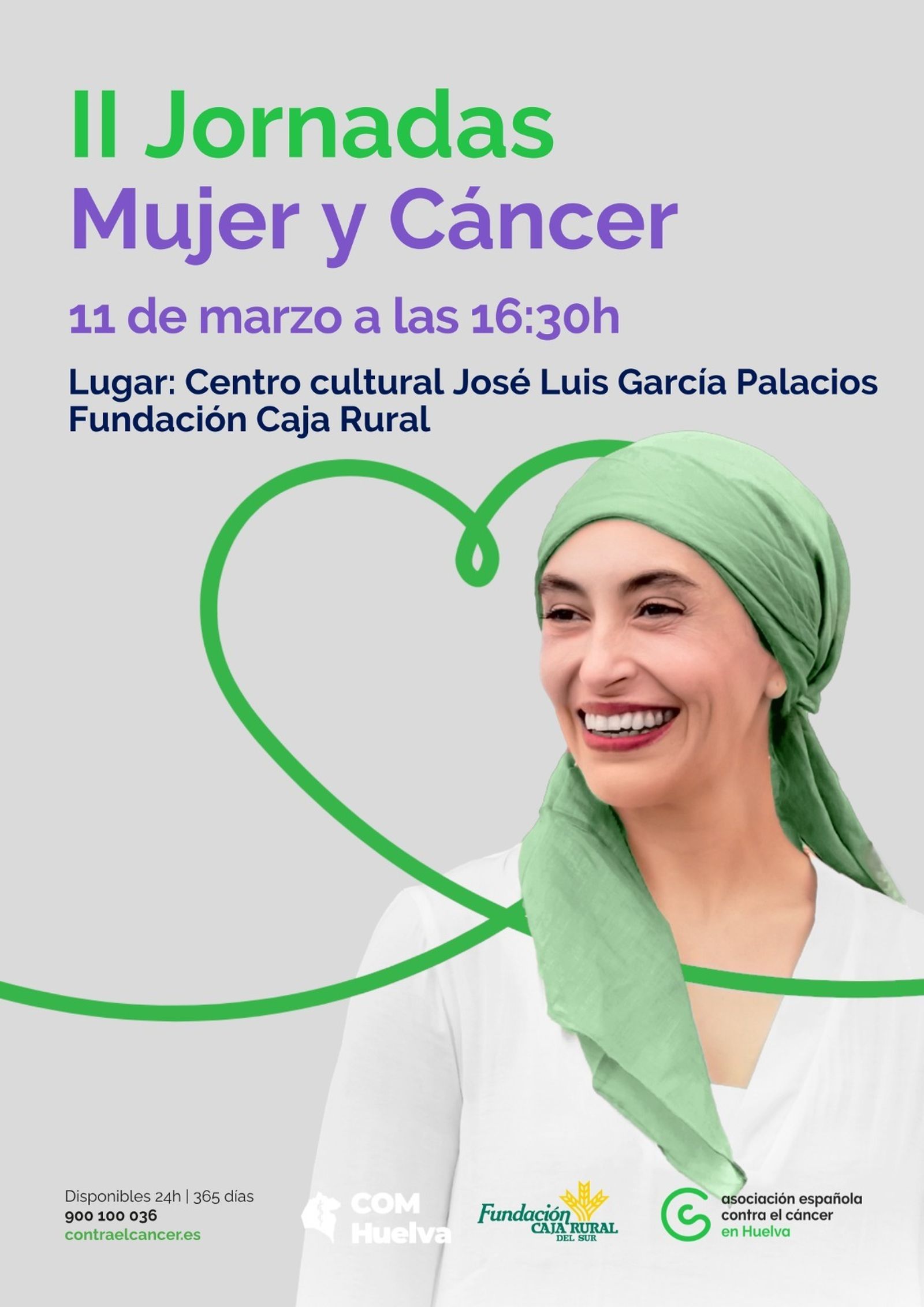 Cartel informativo de las II Jornadas Mujer y Cáncer.