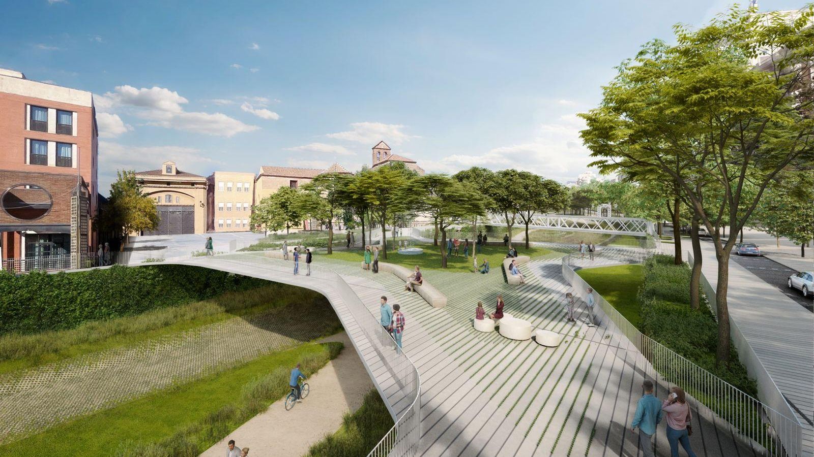 Puente plaza a la altura de Santo Domingo.