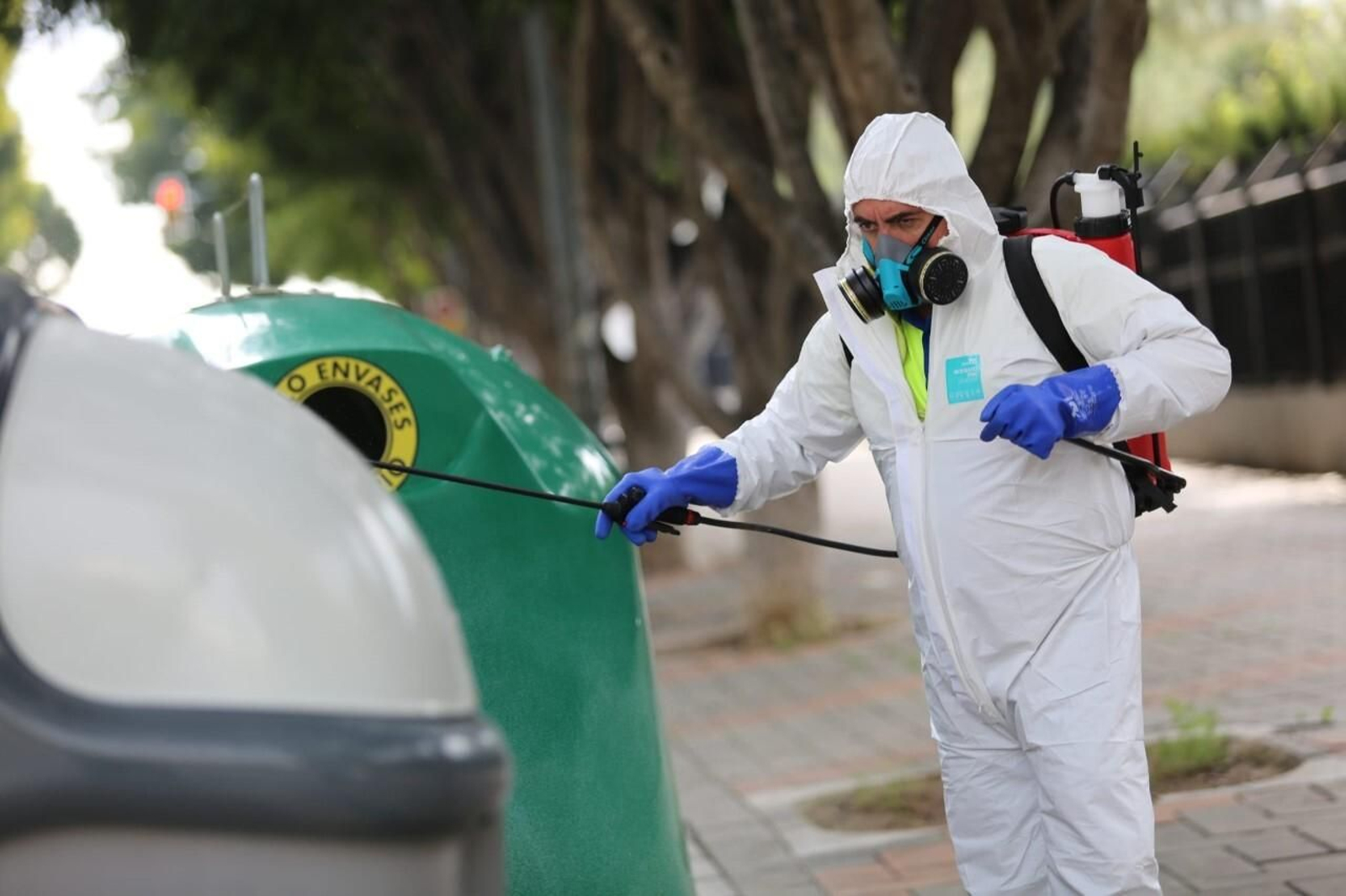 Trabajos de desinfección.