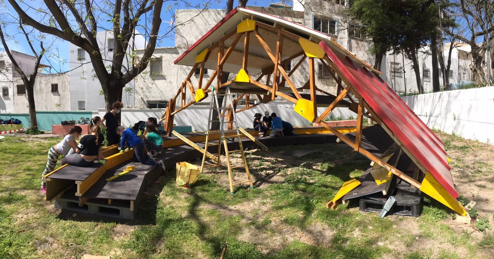 Una imagen del aula abierta construida el pasado año.