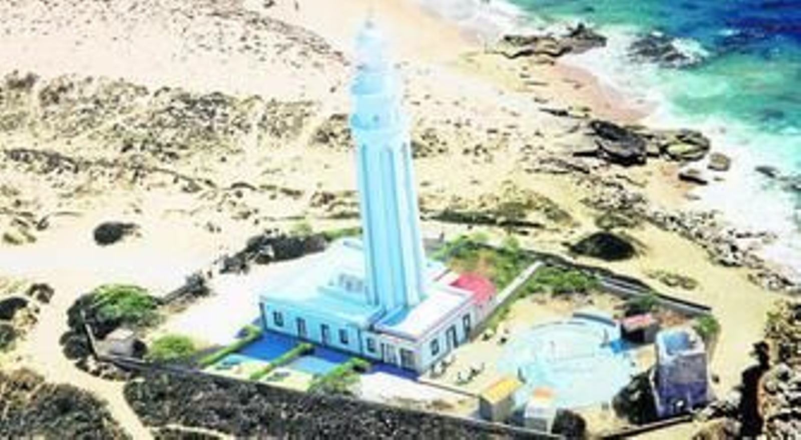 Simulación del futuro aspecto que presentará el entorno del faro de Trafalgar tras las inversiones y reformas previstas en los próximos seis meses.