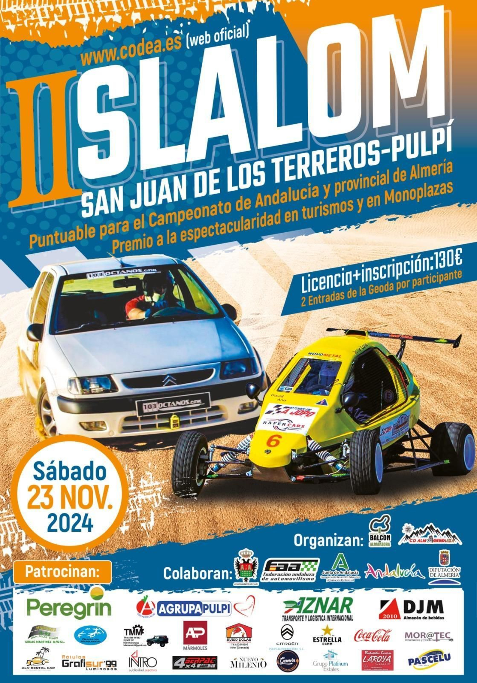 Cartel de esta segunda edición del Slalom automovilístico del municipio almeriense.