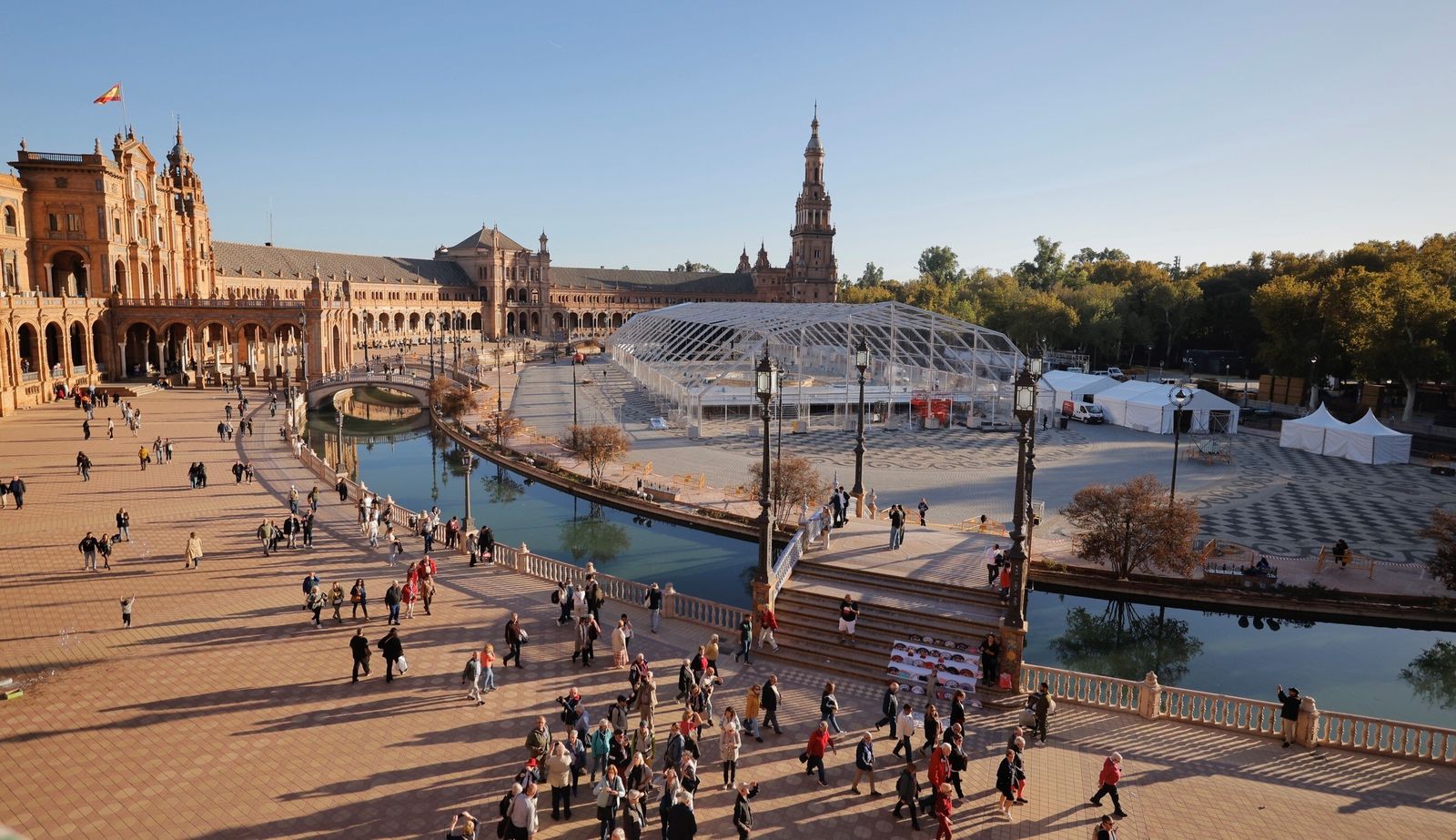 La Plaza de España de Sevilla, escenario de los conciertos.