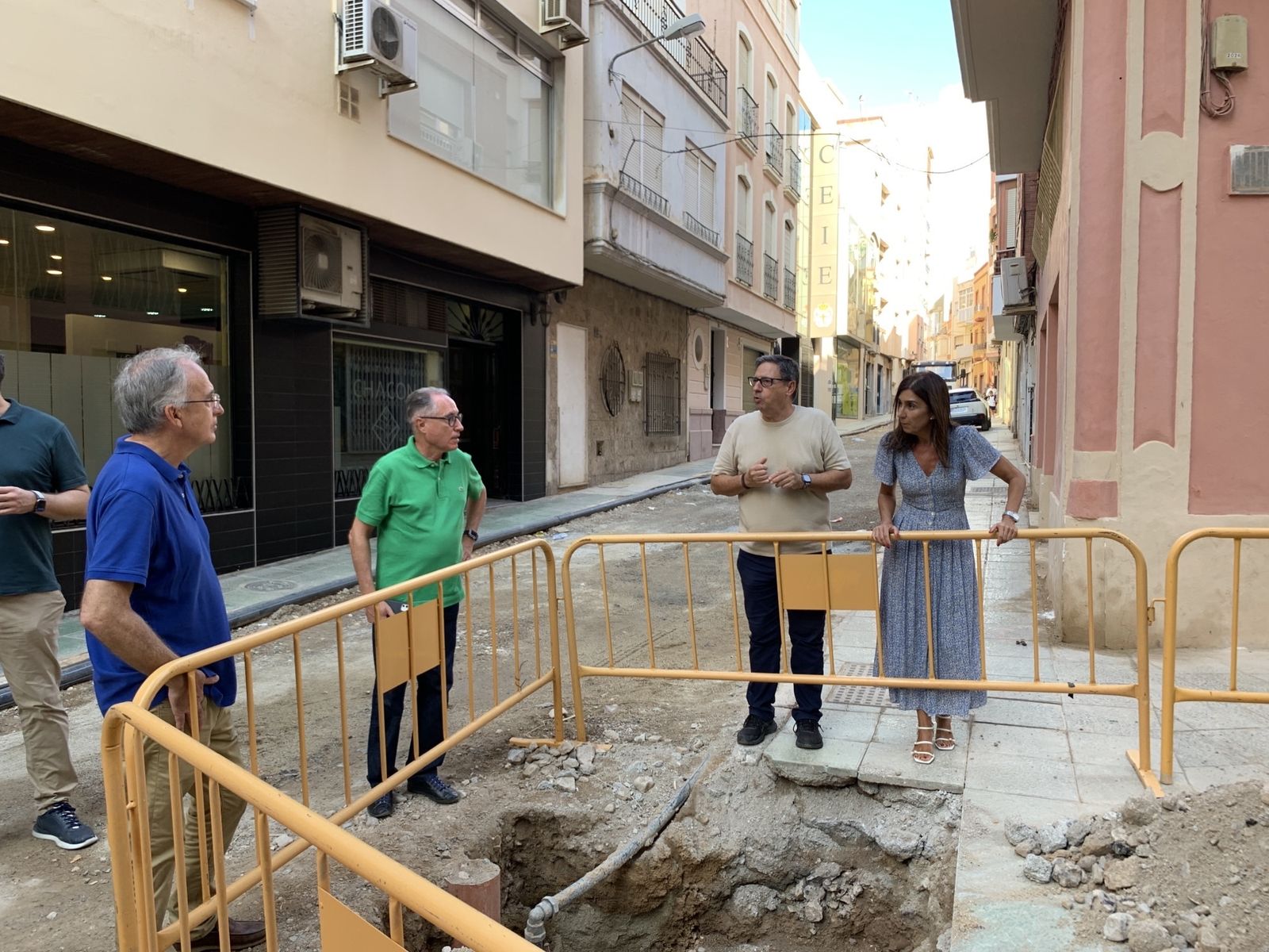 Visita de inspección de Sacramento Sánchez a las obras de Magistral Domínguez