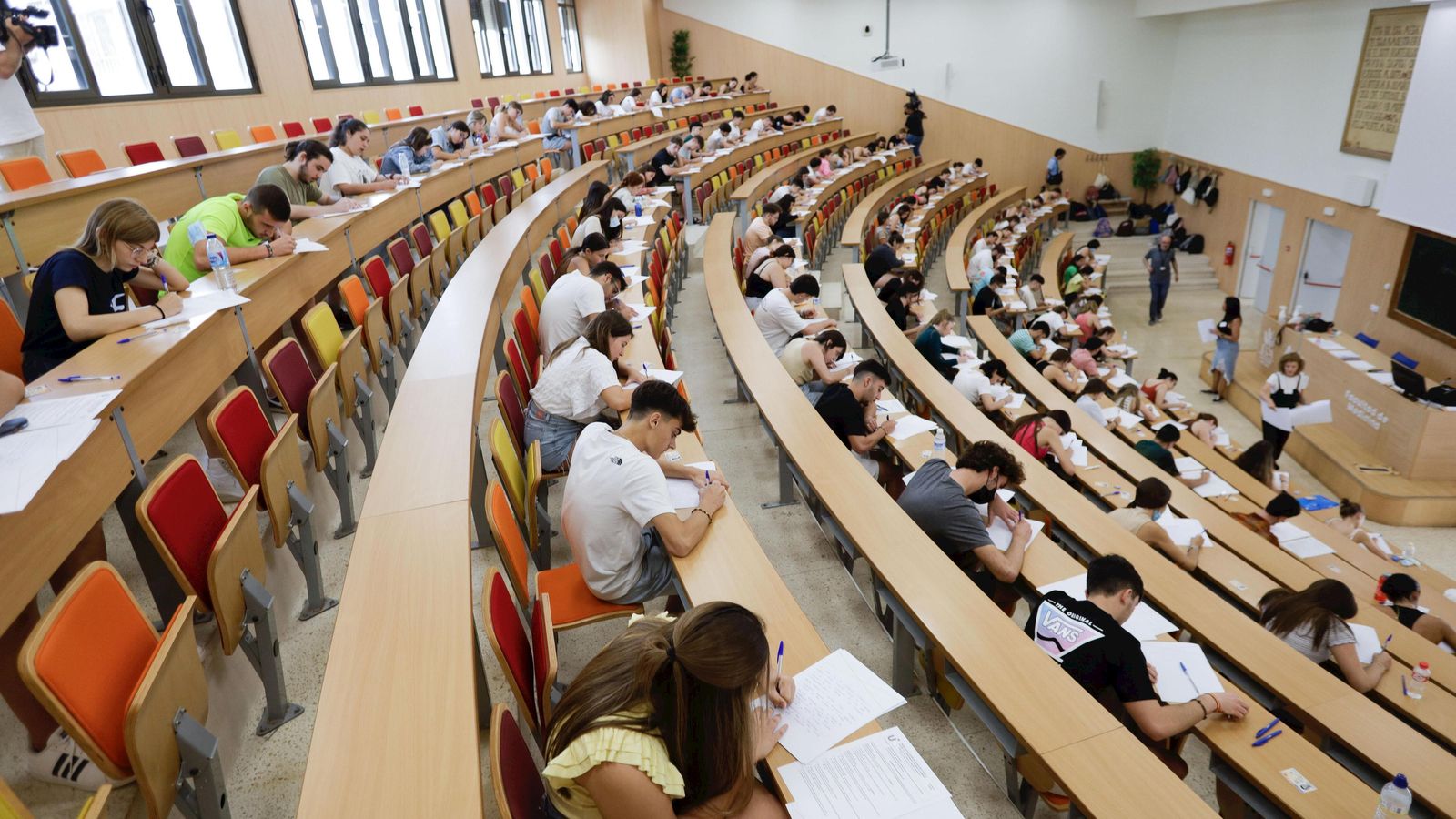 Una aula de la facultad de Medicina de la UCA durante una de las pruebas.