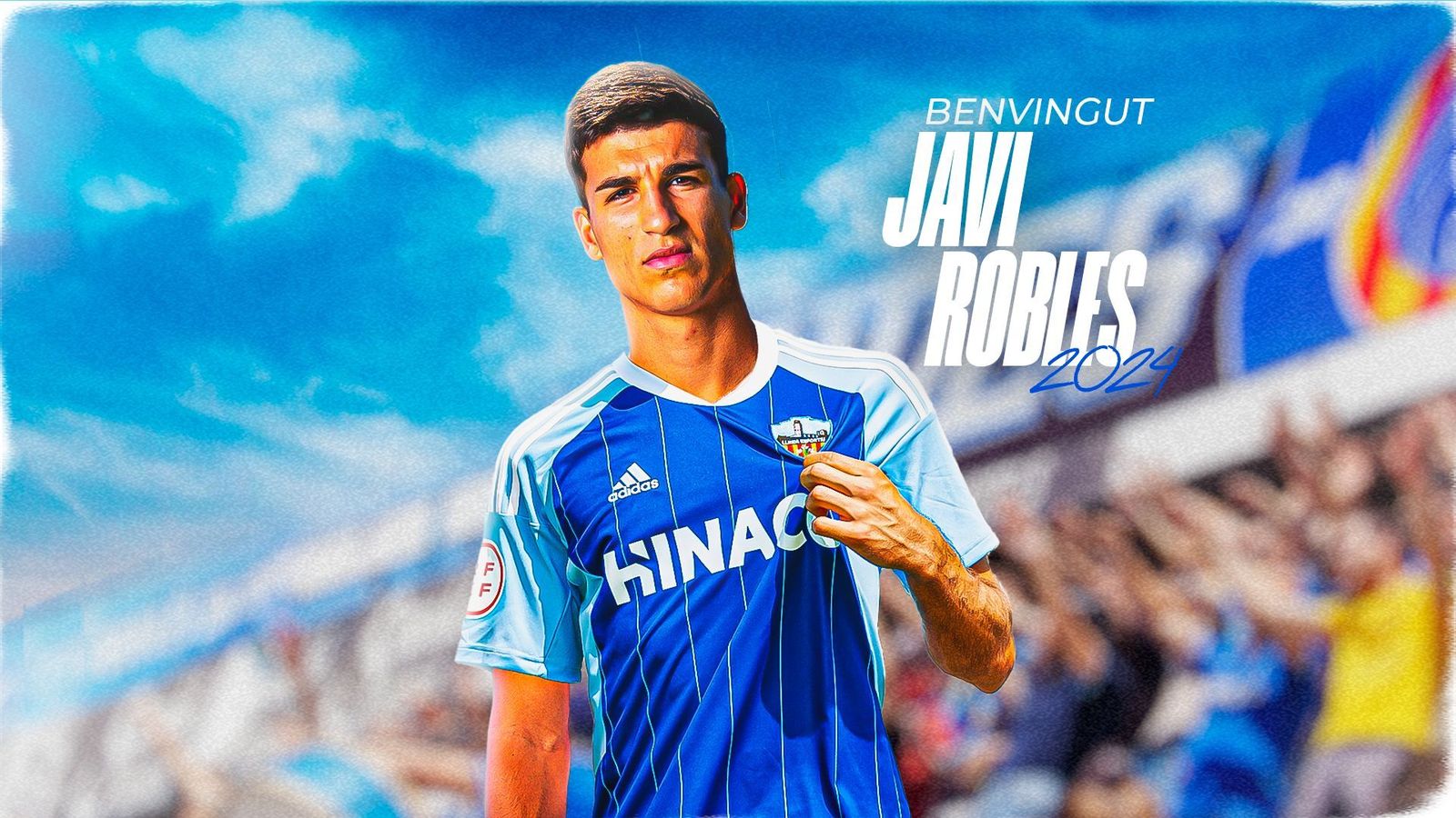 Cartel con el que el Lleida anunciaba la incorporación del centrocampista almeriense Javi Robles.