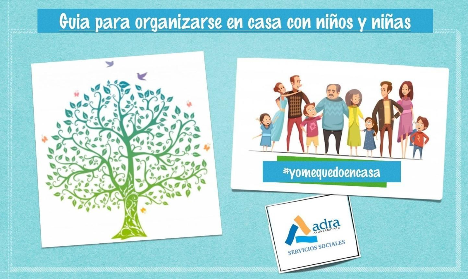 Guía para organizarse en casa con niños y niñas elaborada por el ayuntamiento.